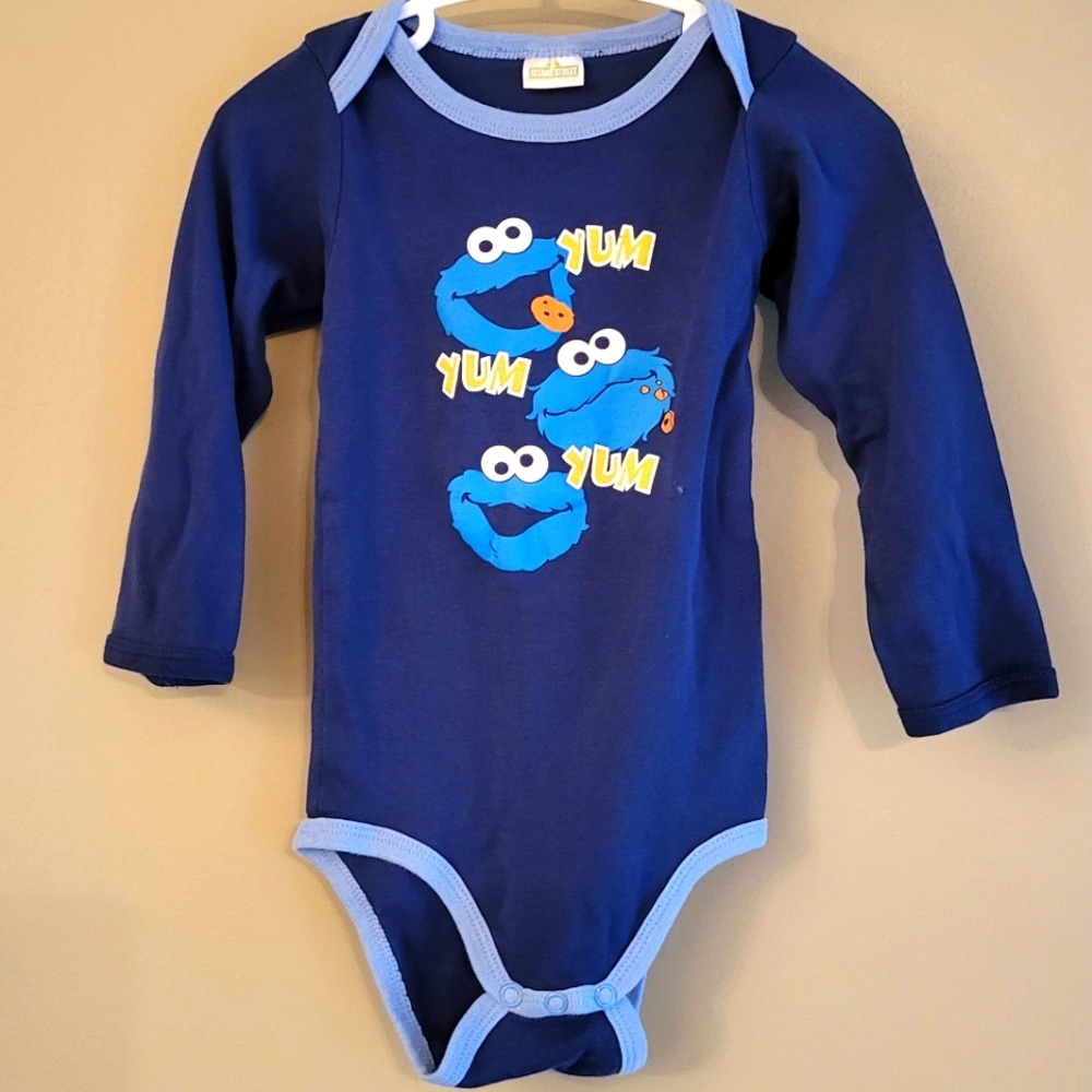 Sesame Street Cookie Monster organic cotton onesie/bodysuit